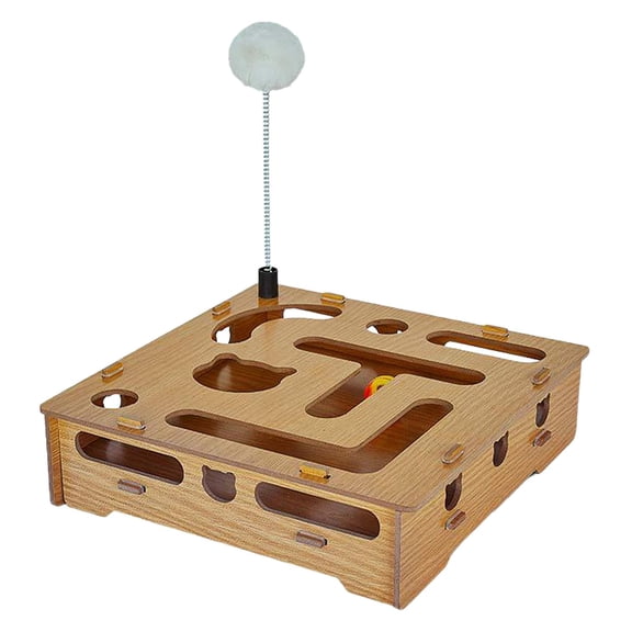 QSTDGVPW Cat Interactive Toys Scratching Board Exercise Pets Track Ball Board Toy