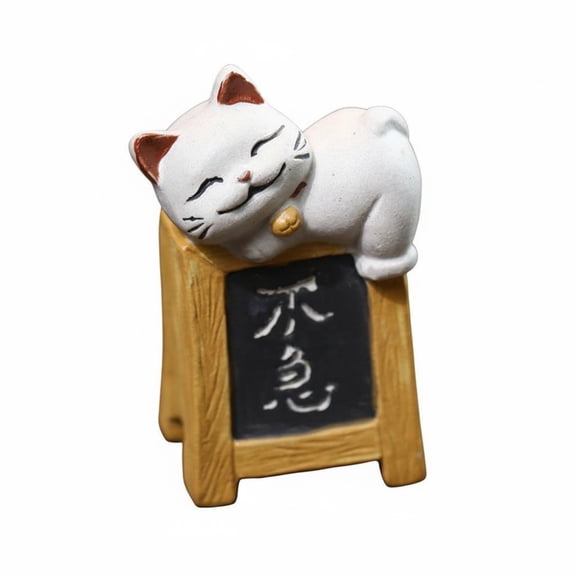 QSTDGVPW Cat Tea Pet Sculpture Cat Tea Pet Handcrafted Clay Figurine