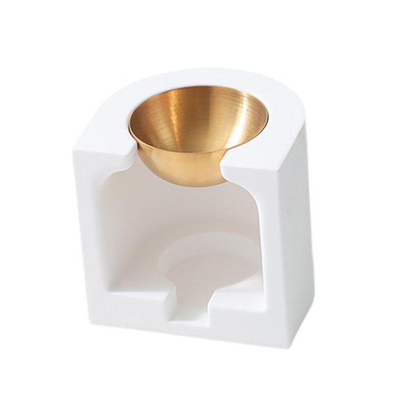 QSTDGVPW Ceramic Essential Oil Burner Fragrance Diffuse for Office Porch Wedding Gift gold