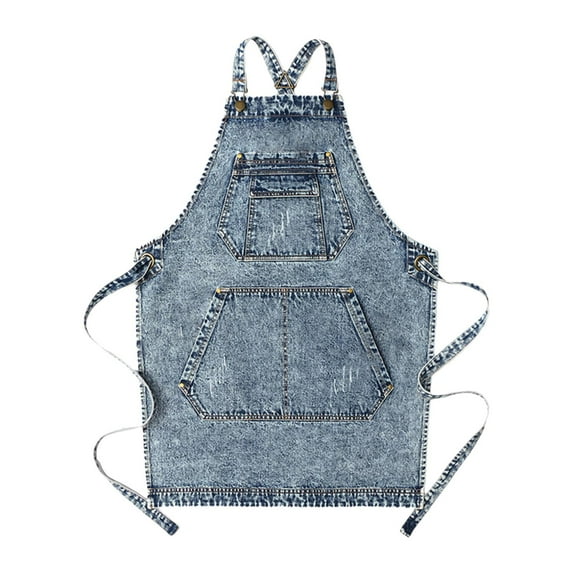 QSTDGVPW Chef Cooking Apron Garden Apron Cross Straps & Adjustable Jean Work Apron Artist Painting Apron for Restaurant Pottery Barber