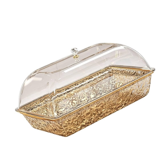 QSTDGVPW Chilled Serving Tray Charcuterie Serving Board Food Prep Portable Organized Ice Chilled Cold Dish for Fruit Gold