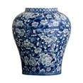 thumbnail image 1 of QSTDGVPW Chinese Ceramic Flower Vase Classic Plant Pot for Living Room Entryway Decor Dark Blue, 1 of 9