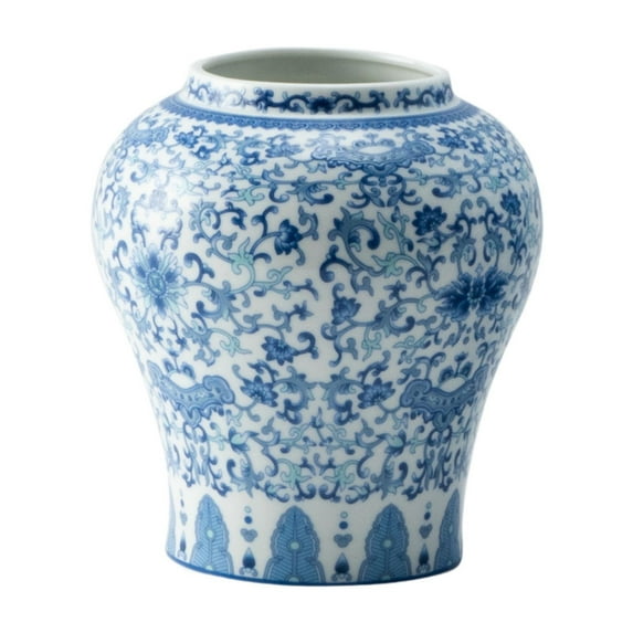QSTDGVPW Chinese Ceramic Flower Vase Classic Plant Pot for Living Room Entryway Decor Light Blue