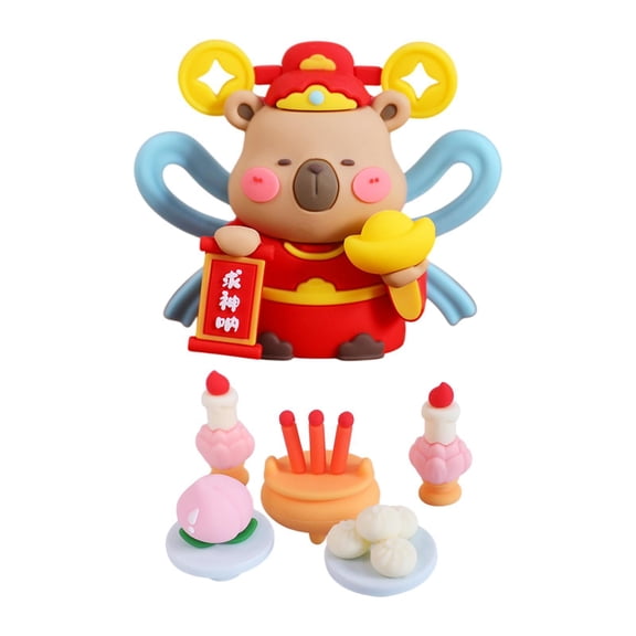QSTDGVPW Chinese Lucky God Figurine Decoration Cartoon Statue New Year Creative Feng Shui D
