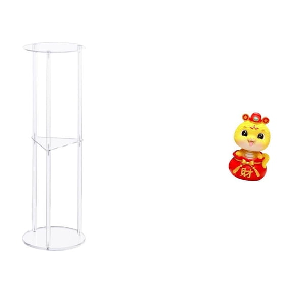 QSTDGVPW Clear Acrylic Side Table for Small Spaces and Chinese New Year Snake Statue Ornament Fengshui Art Decor for Office Balcony Living Room