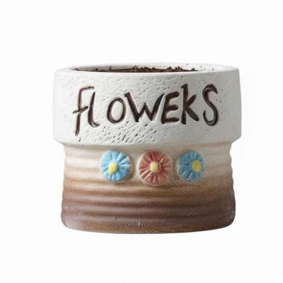 QSTDGVPW Coarse Pottery Flowerpot Rustic Design Mini Pot Miniature Size Mini Ceramic Planter for Kids, Office, Windowsill