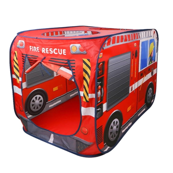 QSTDGVPW Collapsible Child Play Tent Funny Up Car Tents Indoor Outdoor Beach Toy - Fire Fire Truck