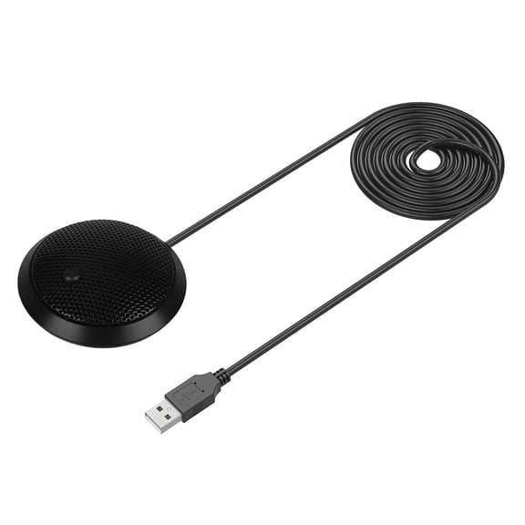 QSTDGVPW Conference Microphone, Portable USB Computer Microphone, 360 degree Omni Directional