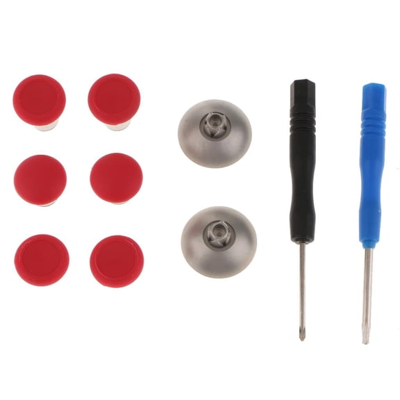 QSTDGVPW Controller Replacement Swap Thumbsticks Fits (8 Pcs) For ONE With Screwdriver Repair Tools Red