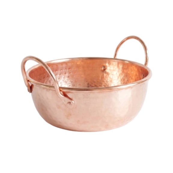 QSTDGVPW Copper Cookware Pot Saucepan Hammered Uncoated Finish with 20cm Opening Diameter for Home Cooks Stovetop Meals