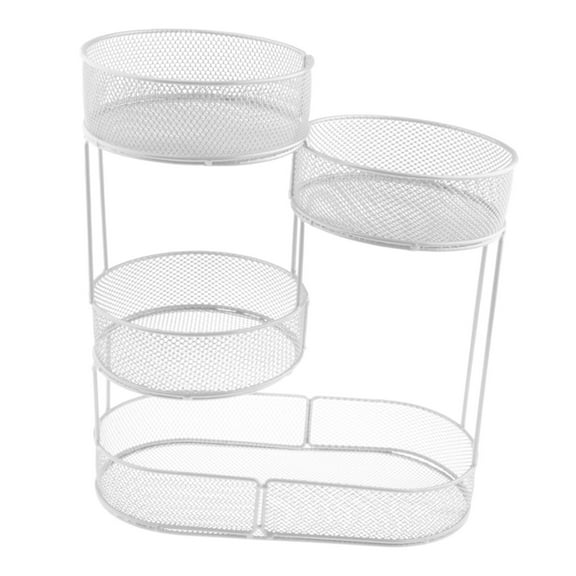 QSTDGVPW Countertop Fruit Basket Fruit Bowl Holder Space Saver Multiuse Wire Basket Stand White