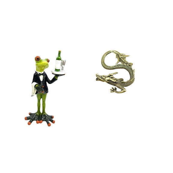 QSTDGVPW Creative Animal Frog Statue Decorative Figurine Ornament for Tabletop Fireplace Entrance Shelf Birthday Gift and Home Office Bedroom Decoration 2024 Year