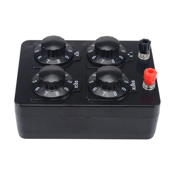 QSTDGVPW Decimal Resistance Meter 0-9999 Ohm Knob Switch Professional Adjustable Variable
