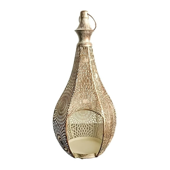 QSTDGVPW Decorative Candle Holder Hanging Candle Lantern for Party Dining Room Mantel White