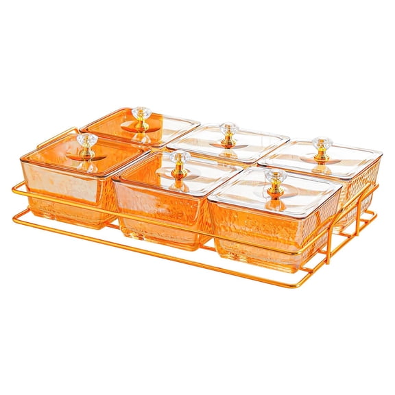 QSTDGVPW Divided Serving Tray Fruit Snack Serving Tray Durability Multipurpose Decorative Orange