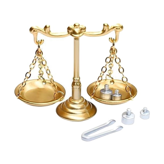 QSTDGVPW Dollhouse Accessories Balance Scale Tiny Vintage Miniature Scene Models 1/12