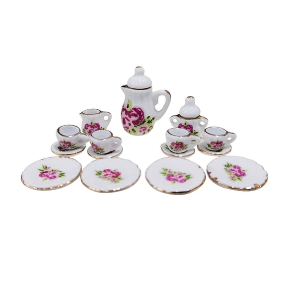 QSTDGVPW Dollhouse Miniature Porcelain Tea Cup Simulation Dining Ware A Style A