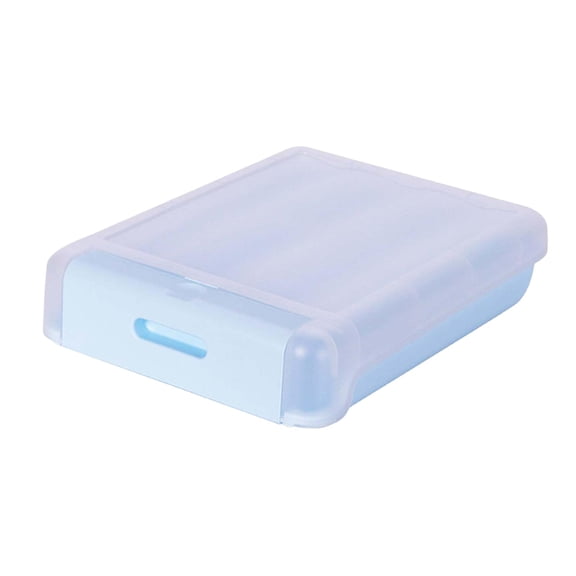 QSTDGVPW Door Box Transparent Large Capacity Portable Easy to Retrieve with Lid Stackable Blue