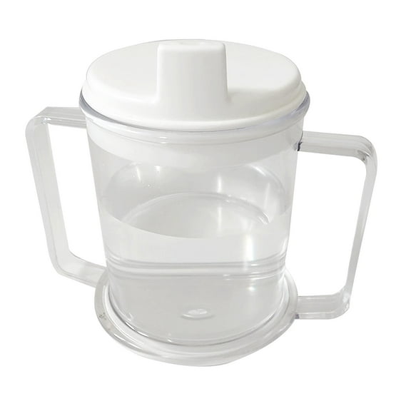QSTDGVPW Double Handle Anti-splash Mug Reuseable Wide Base Large Handles 10 oz. Sippy Cup