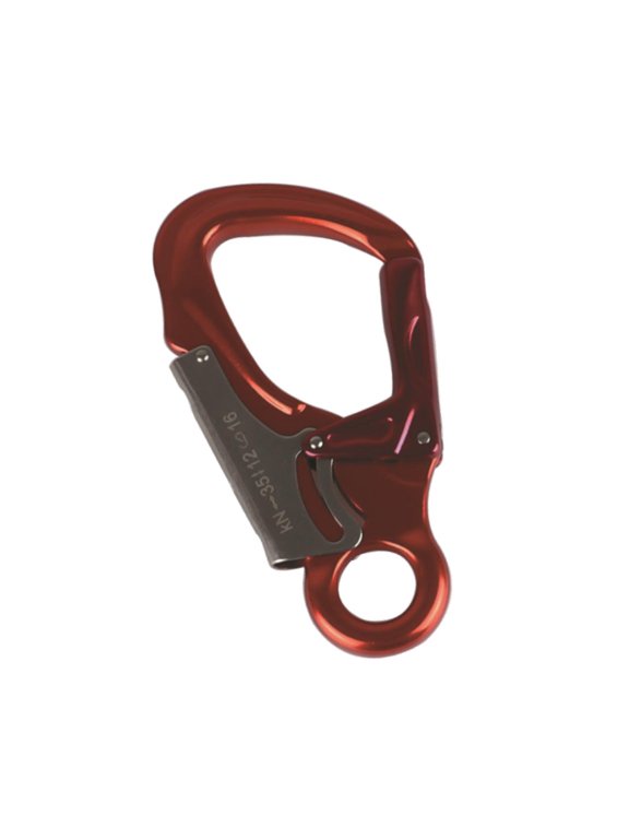 Double Locking Snap Hook Aluminum Carabiner Heavy Duty Spring Hook Self Locking Climbing Clip with High Strength Keychain Hardware Suitable for Rock C Red