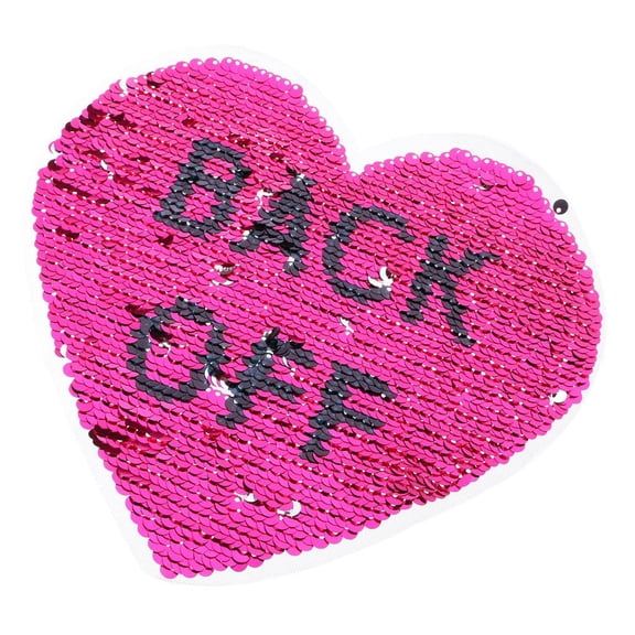 QSTDGVPW Double Sides Reversible Sequin Heart Sew On Patch Valentine's Day MOTIF applique