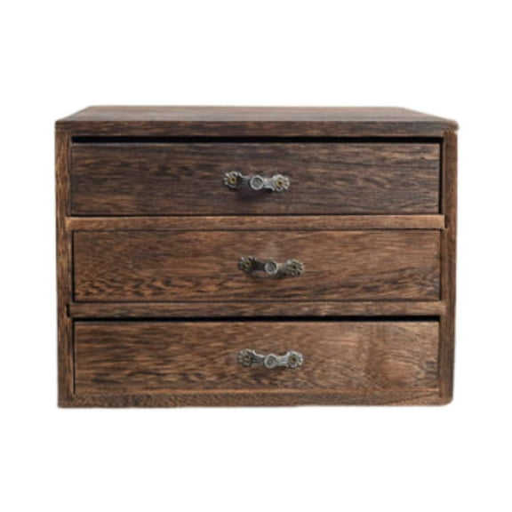 QSTDGVPW Drawers Desktop Storage Box Wooden Storage Case for Vanity Farmhouse Earring