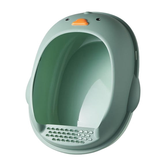 QSTDGVPW Duck Shape Cat Litter Bedpan Deep Loo Semi Open Detachable Design Kitten Sandbox Green