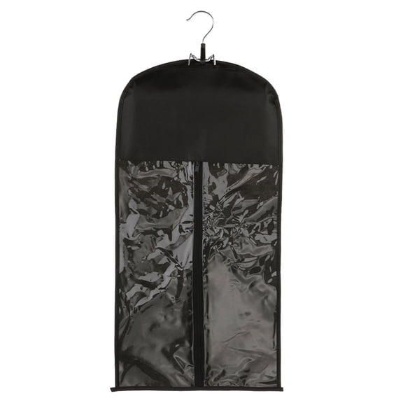 QSTDGVPW Dustproof Hair Extension Wig Stand Storage Bag Holder Case Protector+Hanger Black