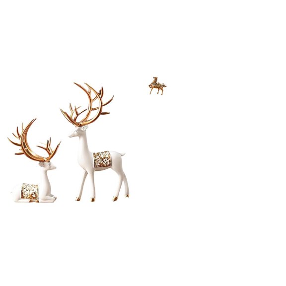 QSTDGVPW Elegant European Reindeer and Horse Collectable Sculpture Vintage Deer Lover Figurines for Desk Office Bedroom Shelf Home Decoration Gift