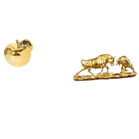 QSTDGVPW Elegant Fruit Bull Ceramic Sculpture Collection Modern Animal Figurine Ornament for Office Restaurant Desktop Feng Shui Cow Bear Statue Gift