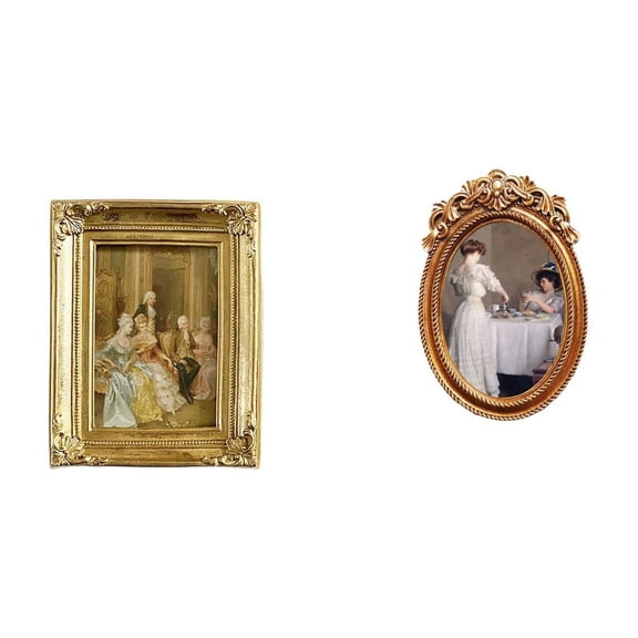 QSTDGVPW Elegant Resin Photo Frame Display Holder with Glass Front for Tabletop Wall or Desktop Use Decorative Ornate Picture Frame Stand for Office Bedroom Gift