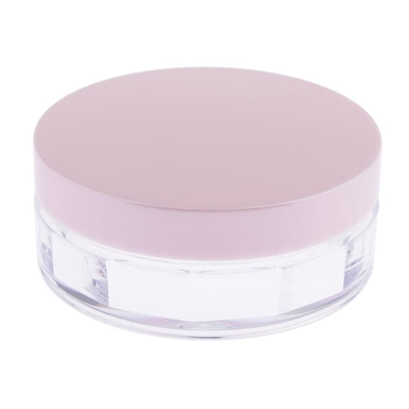 QSTDGVPW Empty powder container powder compact cosmetic jar box with sieve cup cover pink