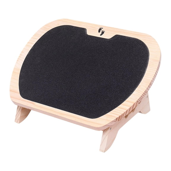 QSTDGVPW Ergonomic Under Desk Footrest Adjustable Wooden Footstool Leg Support Feet Stand