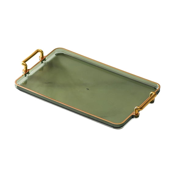 QSTDGVPW Farmhouse Serving Tray Rectangular Bathroom Organizer Multifunction with Handles Green