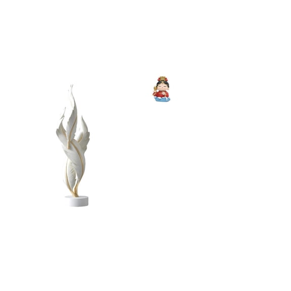 QSTDGVPW Feather Modern Resin Sculpture Collection Art Crafts Decorative Figurine for Fireplace Office Bedroom Cabinet Tabletop Ornament