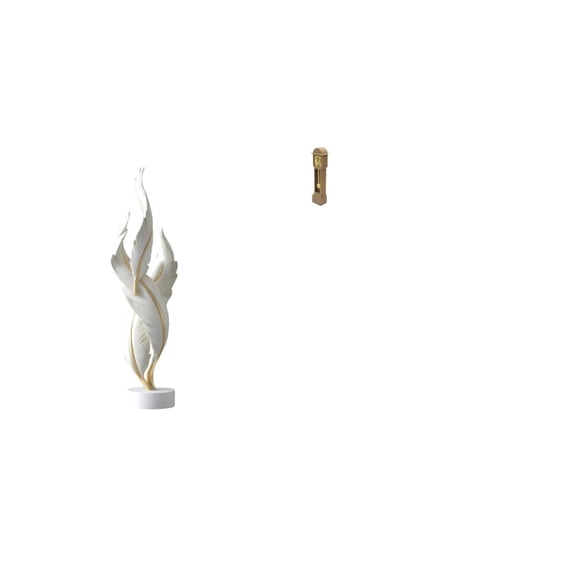 QSTDGVPW Feathered Timepiece Modern Resin Art Sculpture Miniature Grandfather Clock Figurine Classic Vintage Decorative Ornament for Office Living Room Cabinet Fireplace