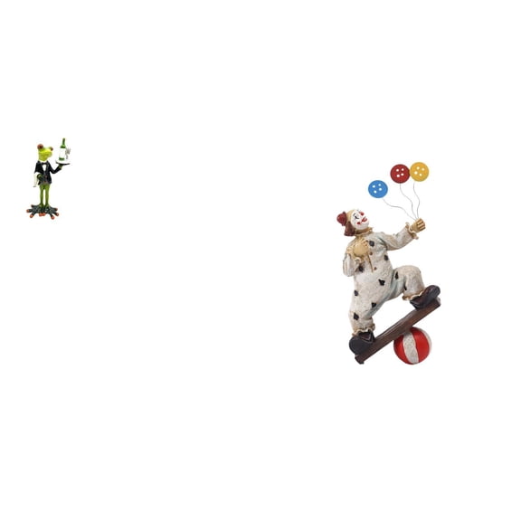 QSTDGVPW Frog Clown Statue Sculpture Creative Animal Figurine Tabletop Ornament for Fireplace Entrance Shelf Desk Centerpiece Cabinet Dining Room Decor Birthday Gift Collection