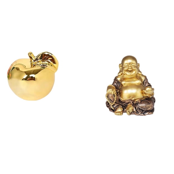 QSTDGVPW Fruit Sculpture Ceramic Figurine Decoration Collection Craft Delicate Ornament Desktop Statue Maitreya Buddha Sculpture Buddhist Chinese Feng Shui Tabletop Ornament Laughing Buddha