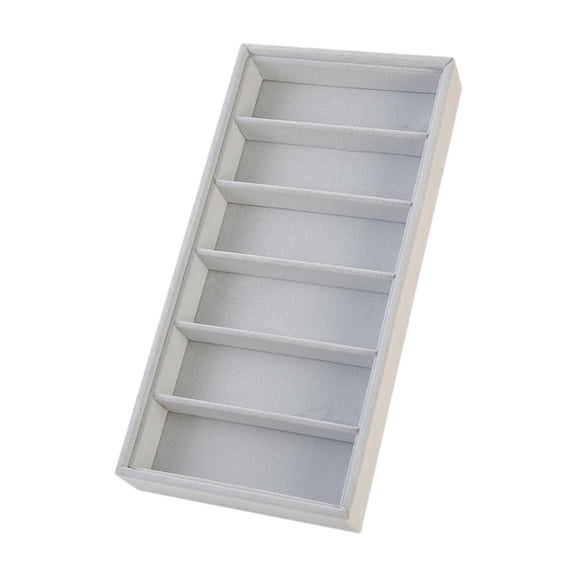 QSTDGVPW Glasses Display Tray 6 Slots Lightweight Sunglass Show Tray Eyewear Storage Case Gray
