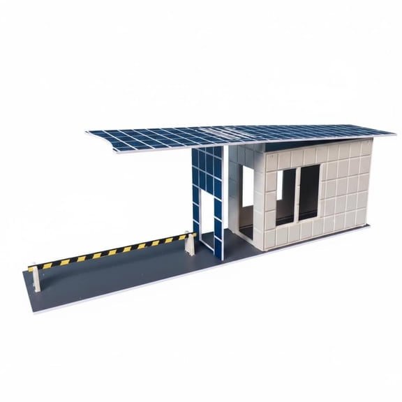 QSTDGVPW Guard House Checkpoint Booth Miniature Model Plastic Snap Assembly Paintable Surface Works in 1 64 or 1 87 Scale for Train Sets and Display Shelves