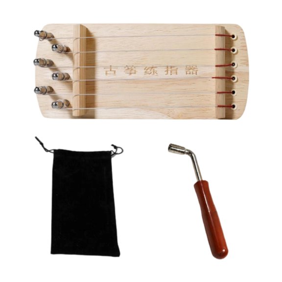 QSTDGVPW Guzheng Finger Exerciser Portable Finger Training Tool Wooden 6 String Practice Supplies Compact Durable Material Suitable for Musicians Student Learning Daily Finger Exercise Style B