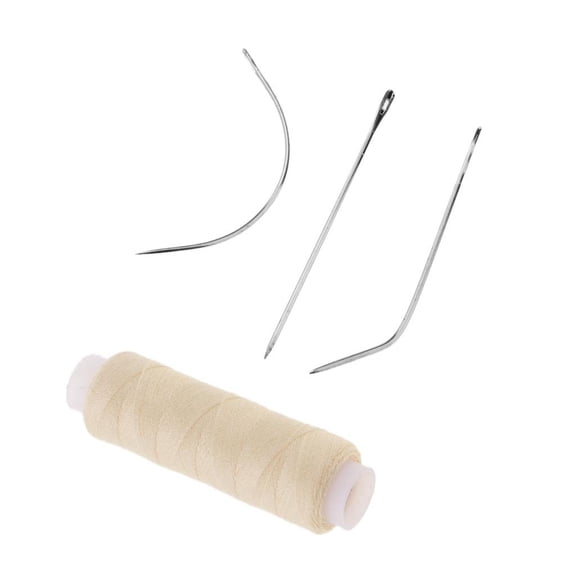 QSTDGVPW Hair Track Toupee Weaving Sewing Thread with I/C/J Needles Set Beige