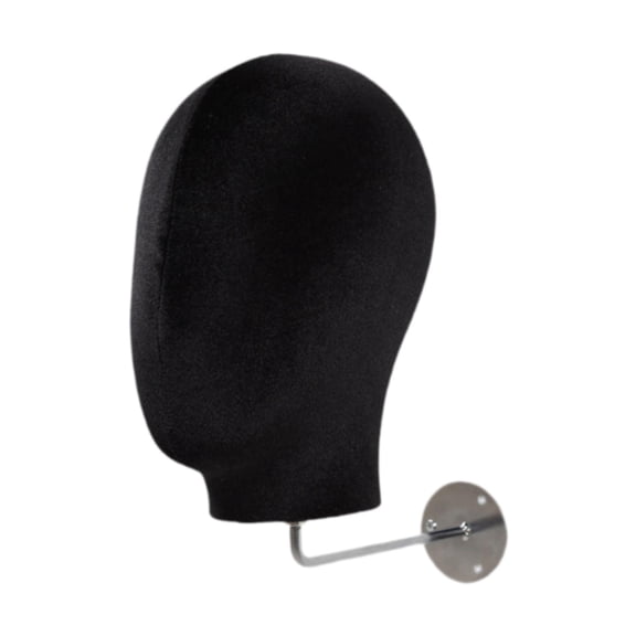 QSTDGVPW Hanging Wig Display Stand Wall Mount Mannequin Head for Headband Headset Cap Black