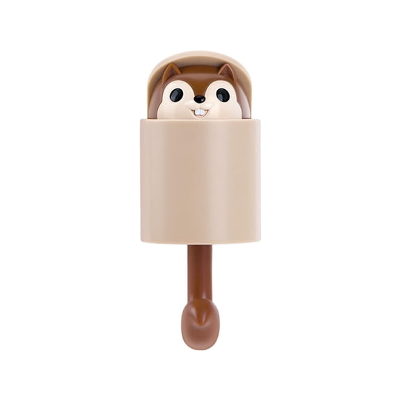 QSTDGVPW Hiding Hook, Storage Squirrel Creative Hook, for Living Room Coats Bedroom Room Brown