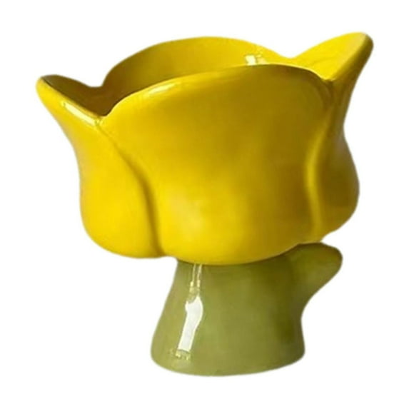QSTDGVPW Ice Cream Cup Ceramic 250ml Milkshake Glasses for Milkshakes Smoothie Yogurt Yellow Cup