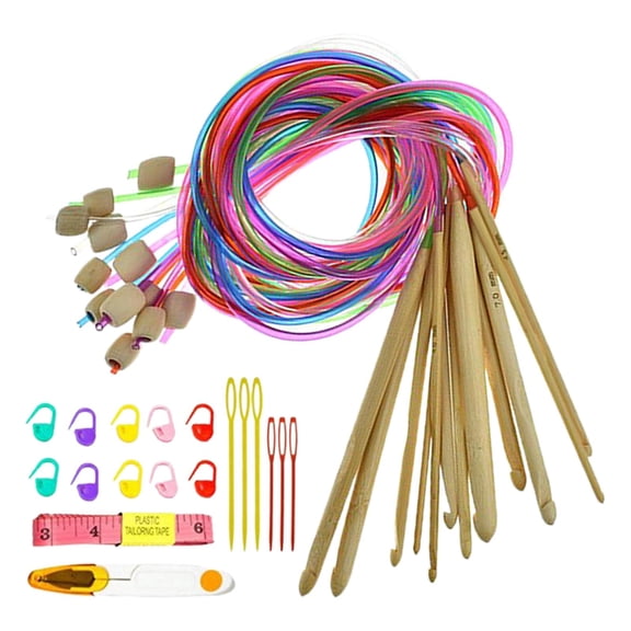 QSTDGVPW Knitting Set Bamboo Circular Sweater Handmade Weave Tapestry Craft F