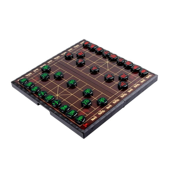 QSTDGVPW Large Chinese Chess Board Compact Skills Xiangqi Set Table Games Educational Magnetic Magnetic Piece Educational Toys for Set 2 Players Family Friend