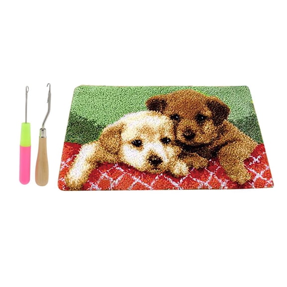 QSTDGVPW Latch Hook Rug Making Kit with 2pcs Latch Hook Tool for Kids DIY Gifts - Lovely