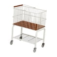 thumbnail image 1 of QSTDGVPW Laundry Cart with Detachable Storage Basket White Multipurpose Sturdy 2 in 1 Clear Wheels, 1 of 9