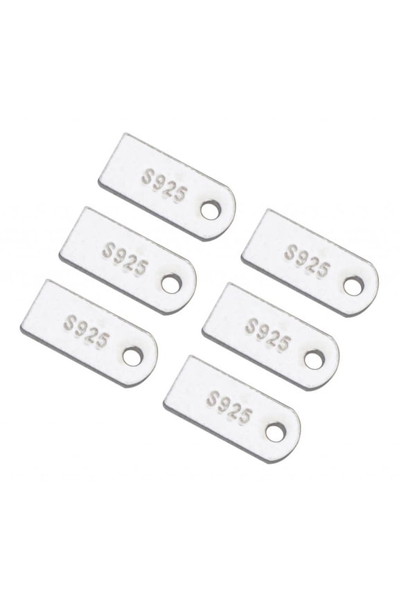 Lot of 6 925 Sterling Silver Blank Stamping Tags Pendants DIY Jewelry Making